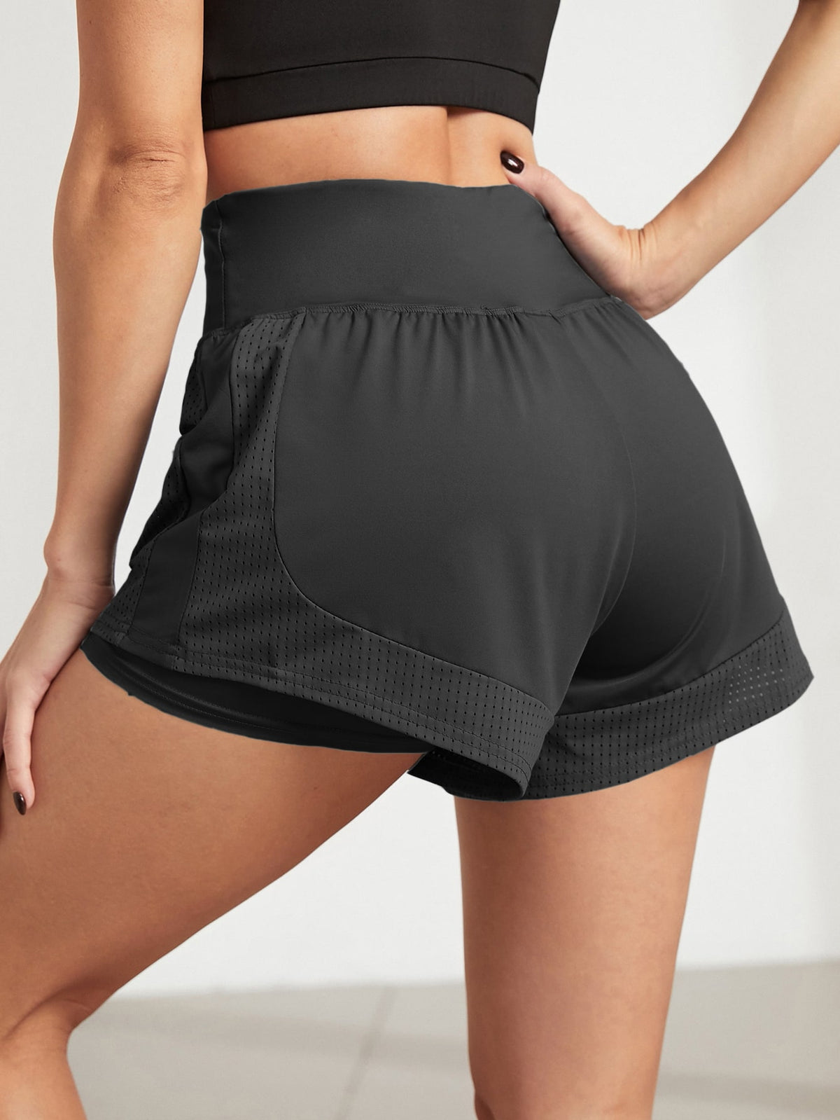 Short Microfibra Cós Alto Sustentação Modelador Treino