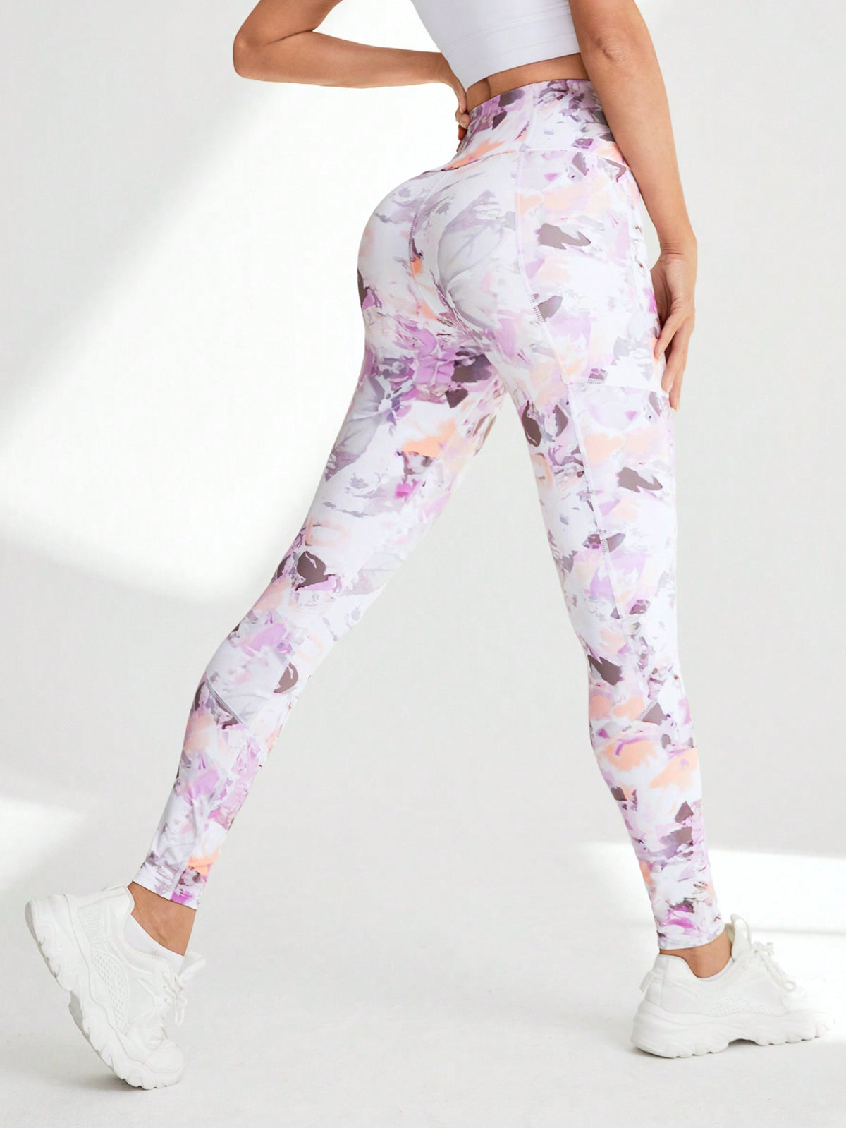 Legging Fitness Estampada Cintura Alta Com Bolso Lateral