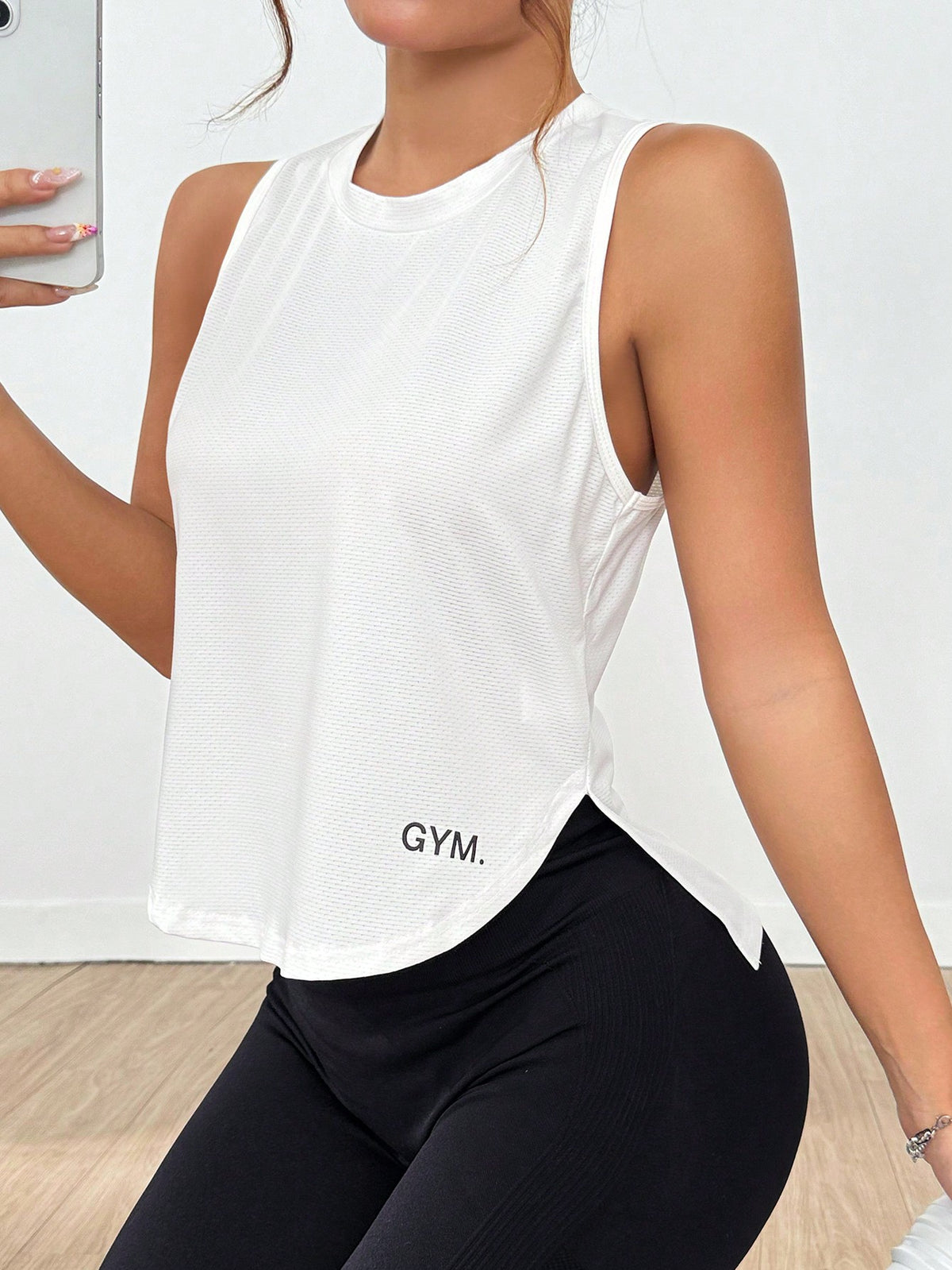 Regata Fitness Longline Com Estampa Gym Estilo Treino