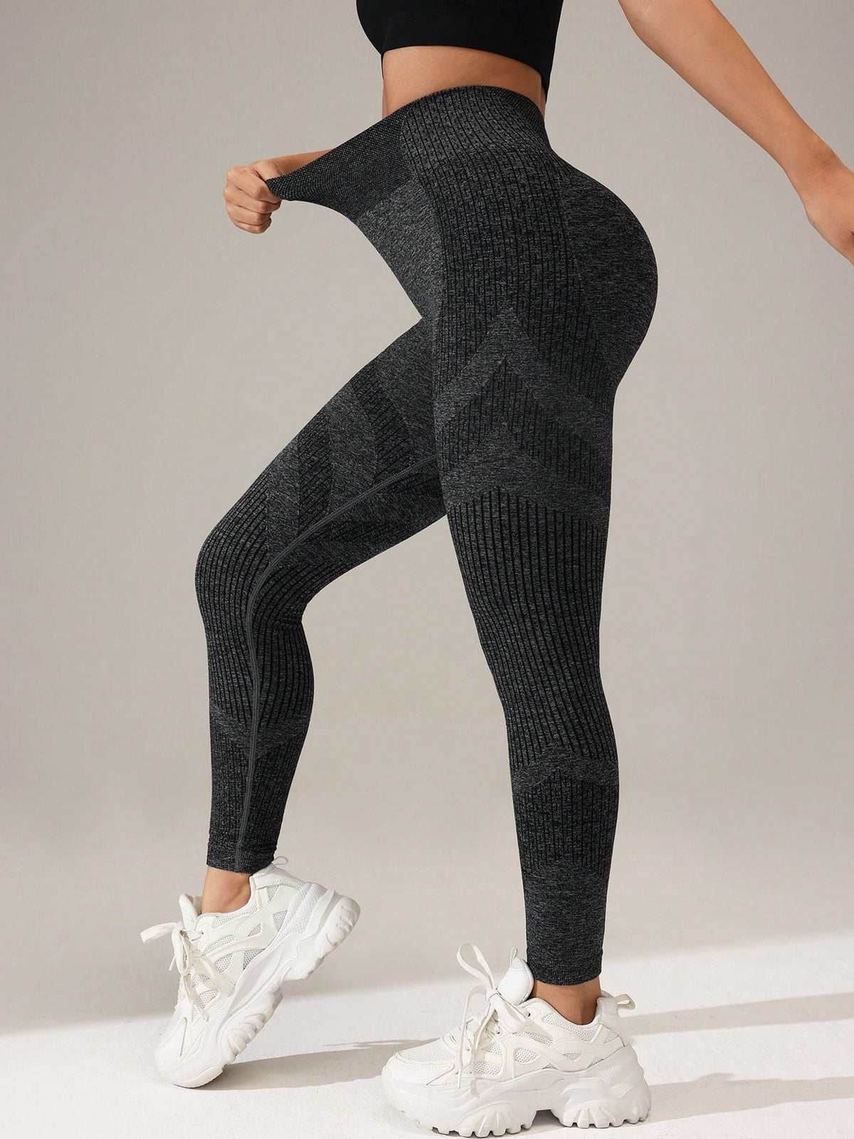 Legging Fitness Cintura Alta Compressão Texturizada