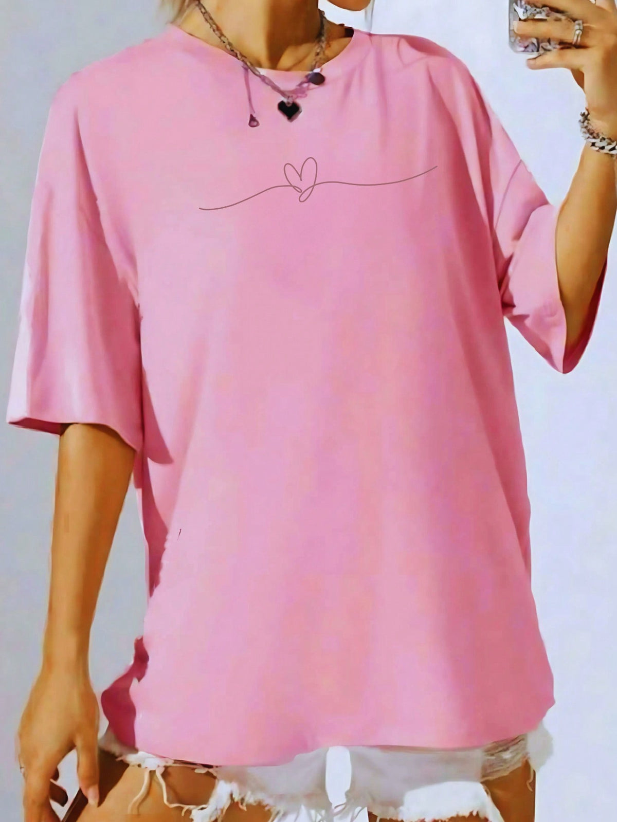 Camisa Fitness Oversized Com Estampa Minimalista