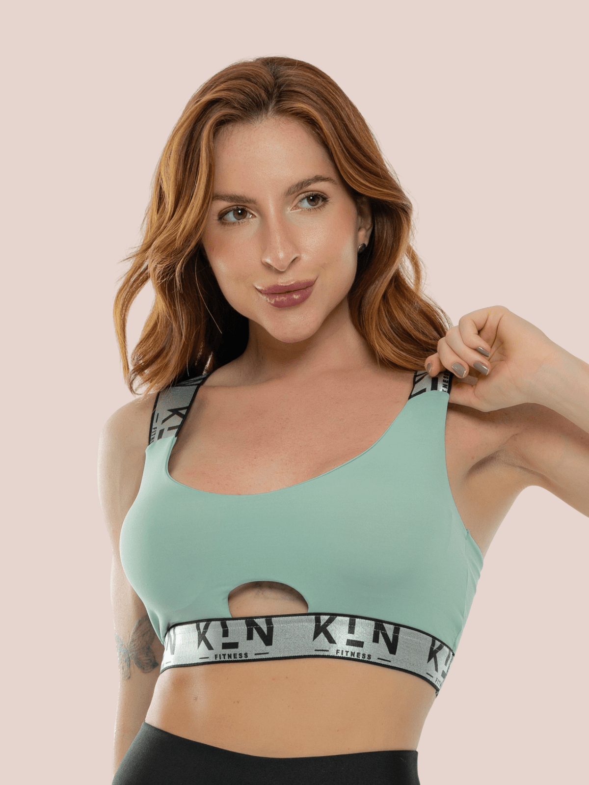 Top Alças Largas Média Sustentação Com Recorte Central