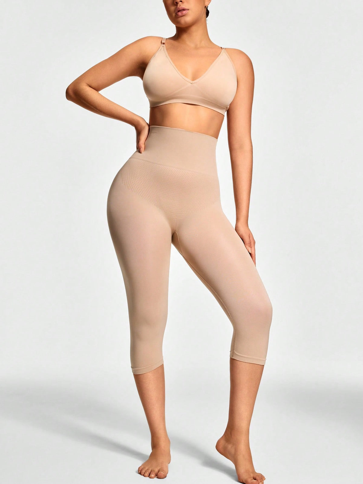 Legging Capri Sem Costura Cintura Alta Fitness