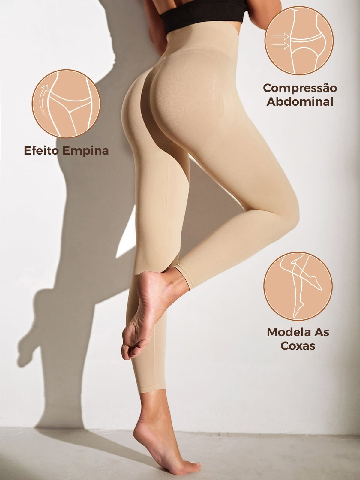 Legging Sem Costura Cintura Alta Modelagem Shapewear