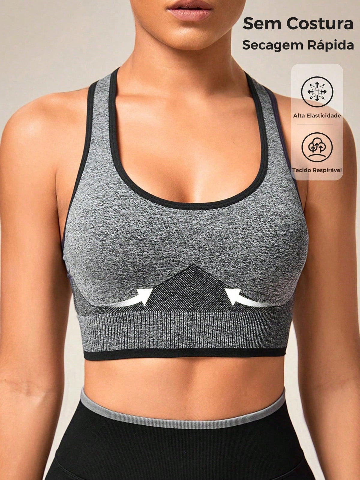 Top Nadador Alta Sustentação Compressão Respirável