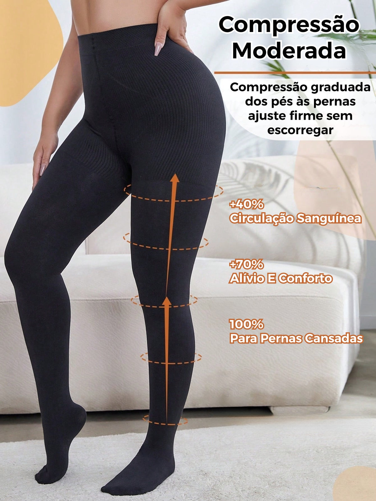 Legging Compressão Graduada Cintura Alta Shapewear