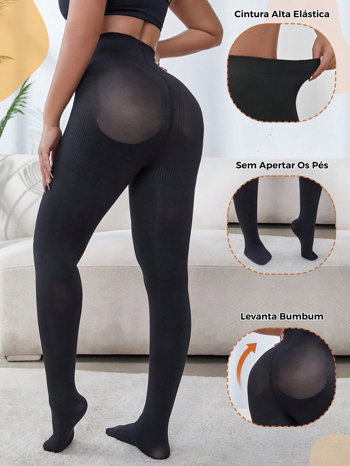 Legging Compressão Graduada Cintura Alta Shapewear