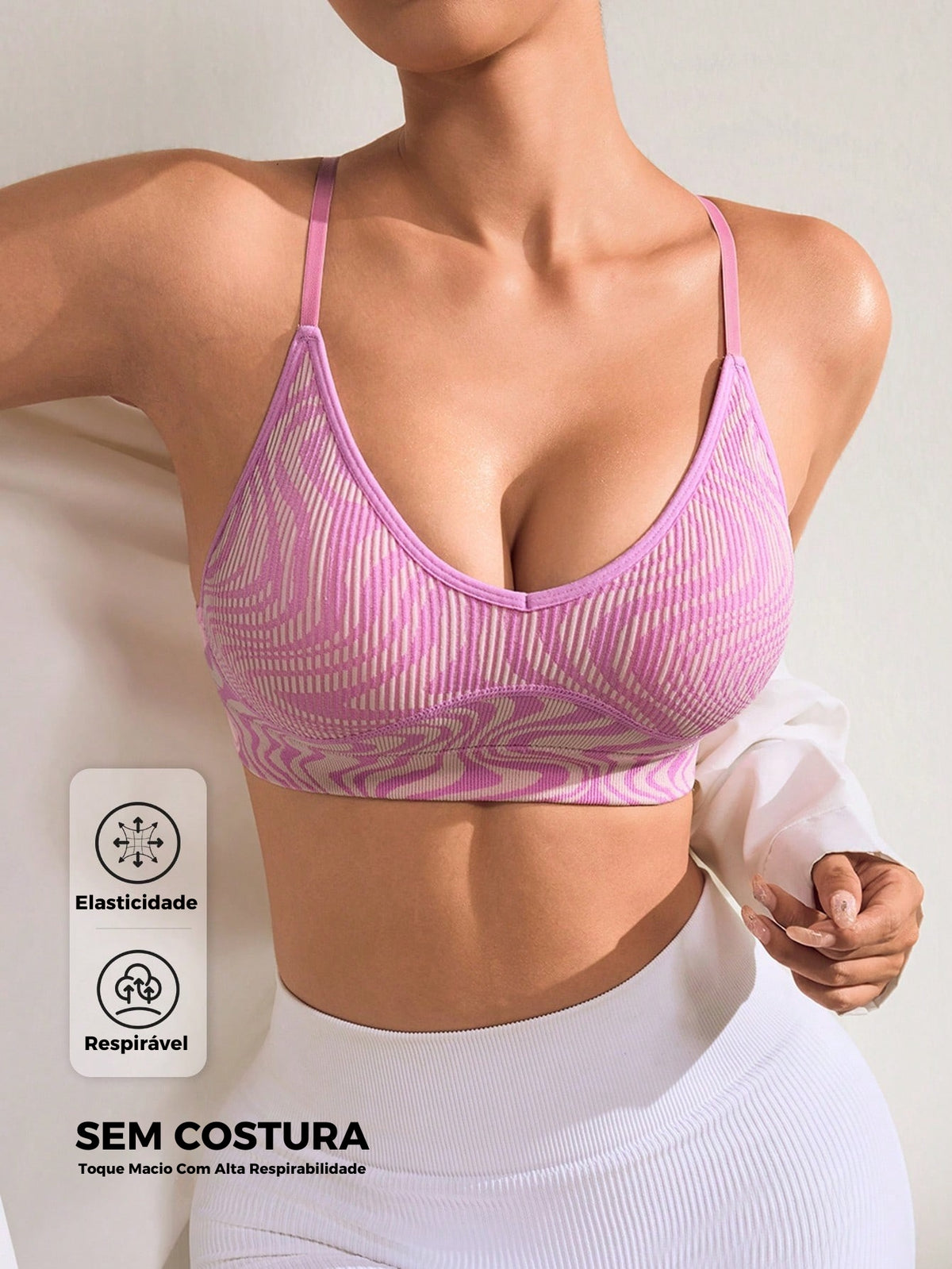 Top Alças Finas Média Sustentação Estampado