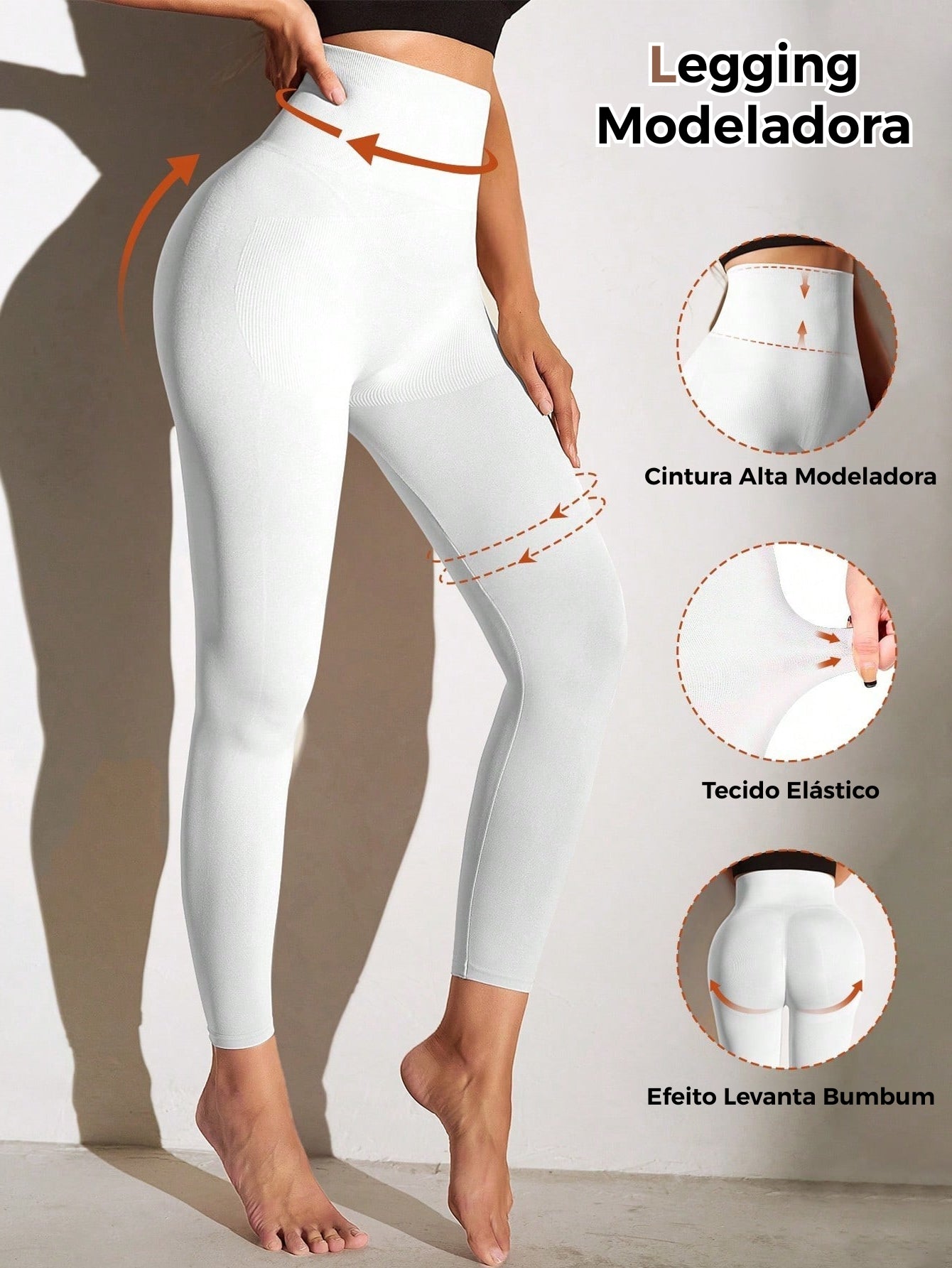 Legging Shapewear Cintura Alta Efeito Butt Lift