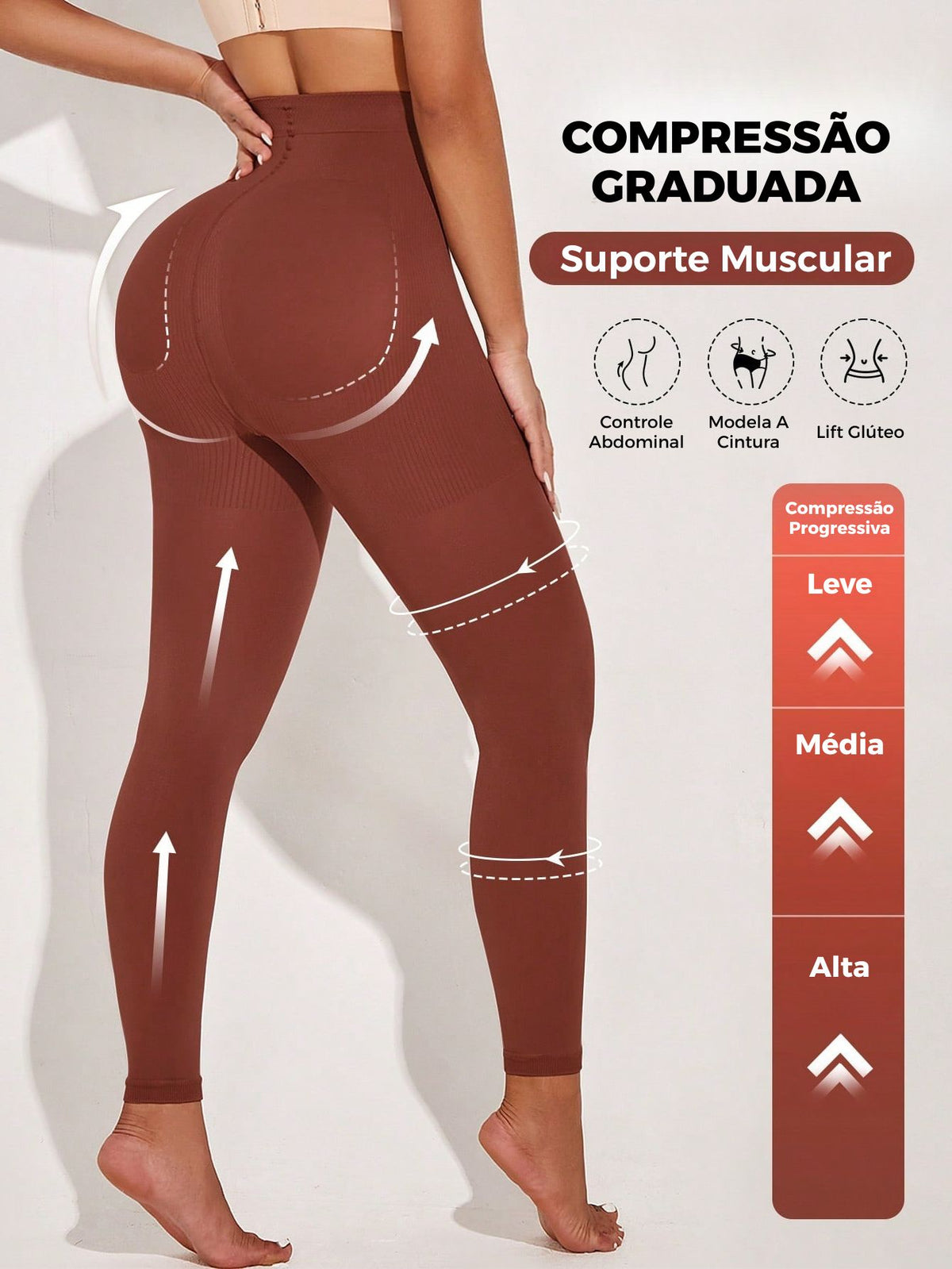Legging Cintura Alta Compressão Graduada Fitness
