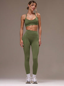 Conjunto Top Alças Finas E Legging Cintura Alta Fitness