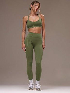 Conjunto Top Alças Finas E Legging Cintura Alta Fitness