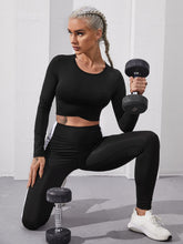 Cropped Manga Longa Ajustado Fit Compressão