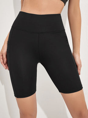 Short Cintura Alta Com Bolso Duplo Estilo Fitness