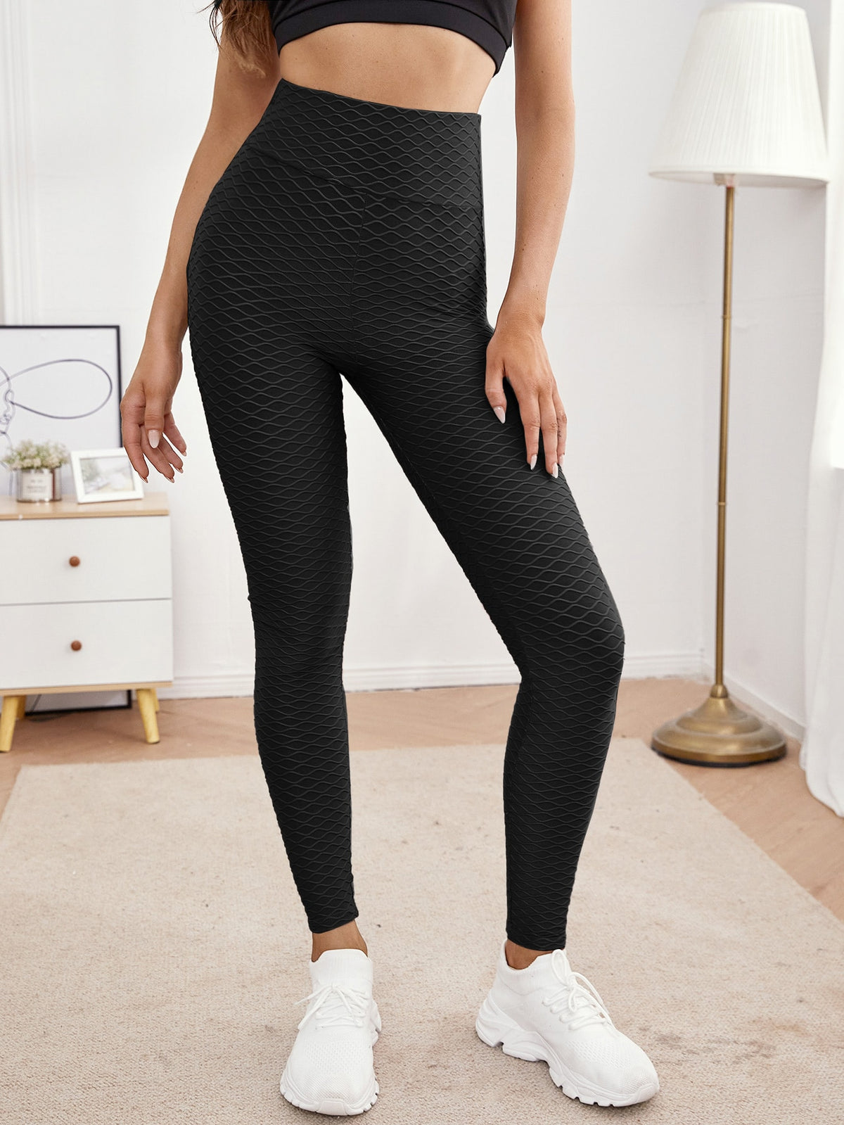 Legging Fitness Cintura Alta Texturizada Com Efeito Modelador