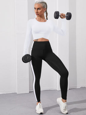 Cropped Manga Longa Ajustado Fit Compressão