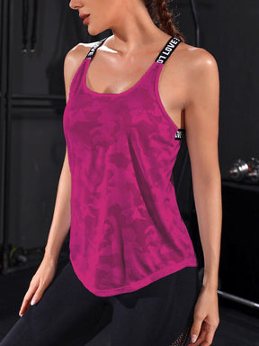 Regata Mesh Respirável Alças Cruzadas Estampadas