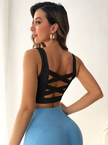 Top Alças Largas Média Sustentação Com Costas Trançadas