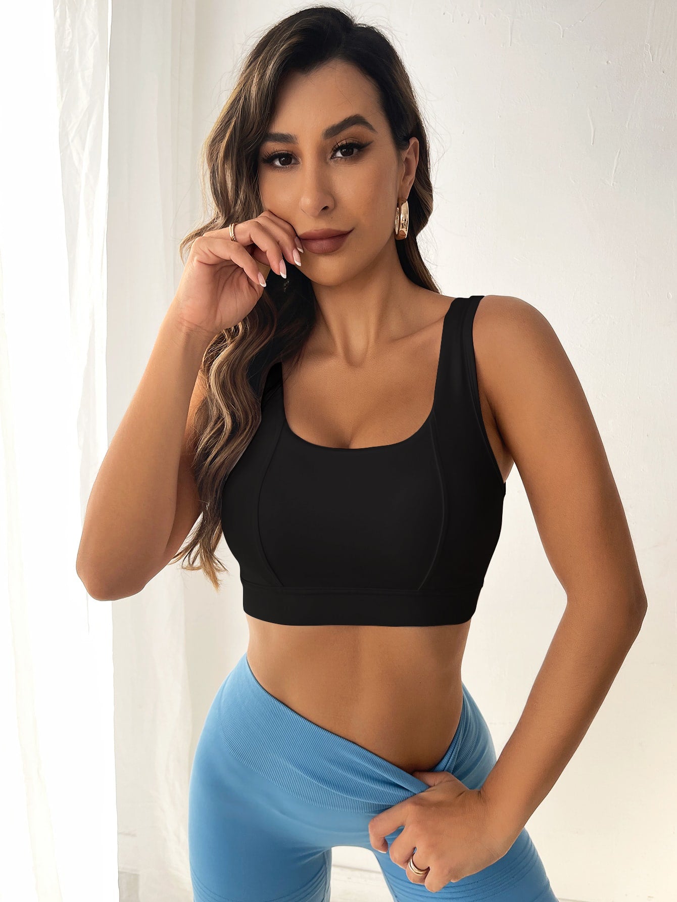 Top Alças Largas Média Sustentação Com Costas Trançadas
