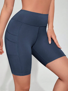 Short Cintura Alta Com Bolso Duplo Estilo Fitness