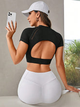 Top Manga Curta Média Sustentação Com Recorte Traseiro