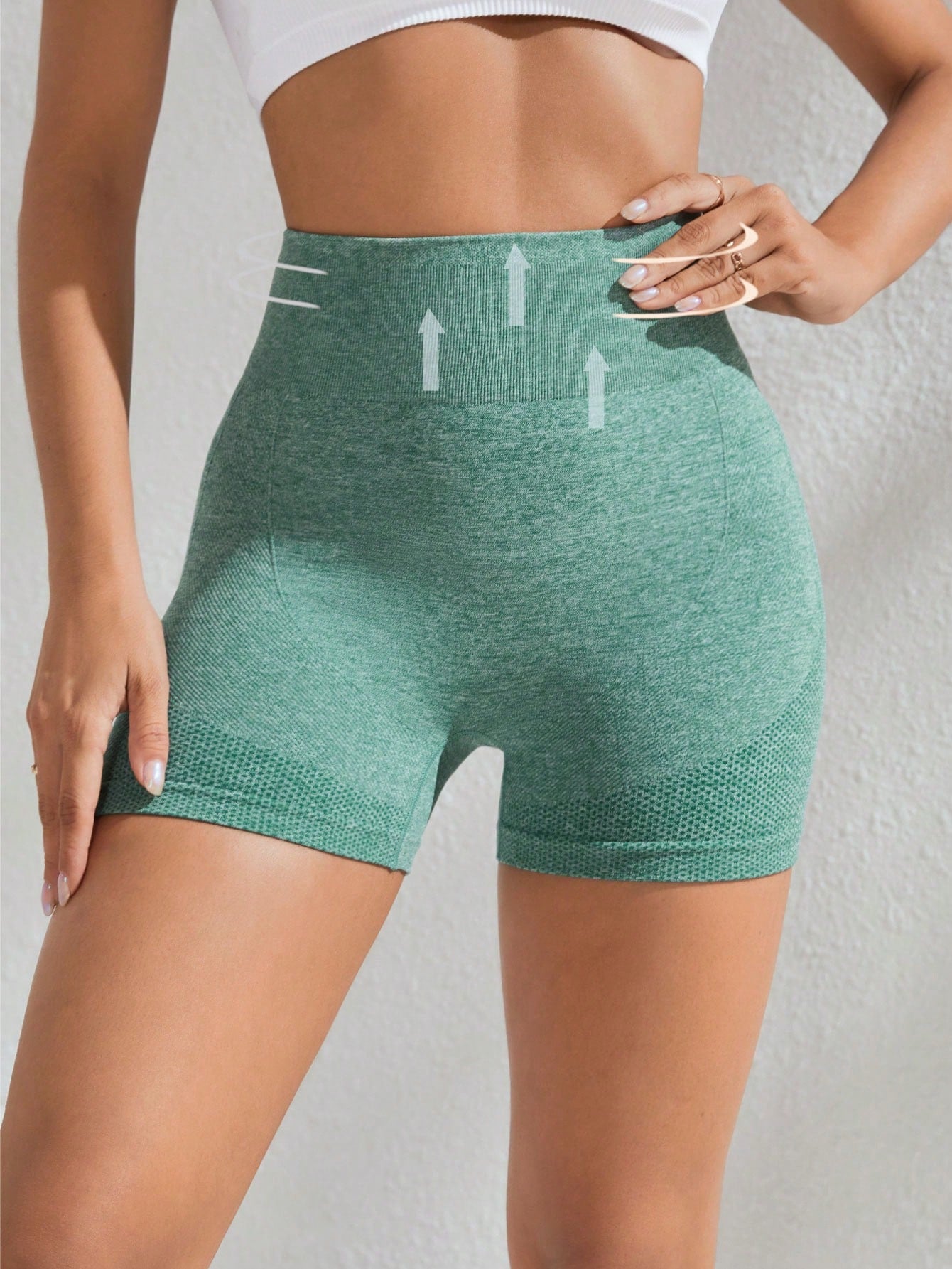 Short Cintura Alta Push Up Texturizado Estilo Fitness