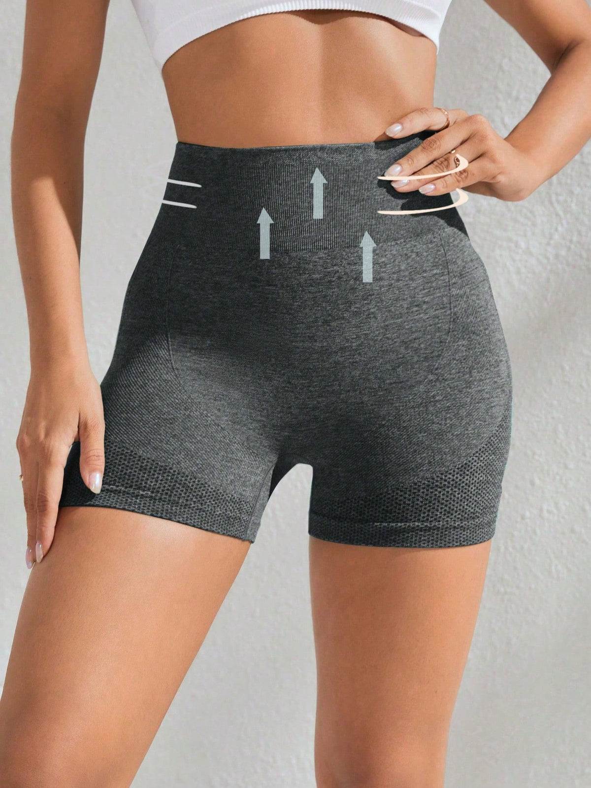 Short Cintura Alta Push Up Texturizado Estilo Fitness