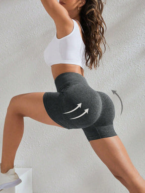 Short Cintura Alta Push Up Texturizado Estilo Fitness