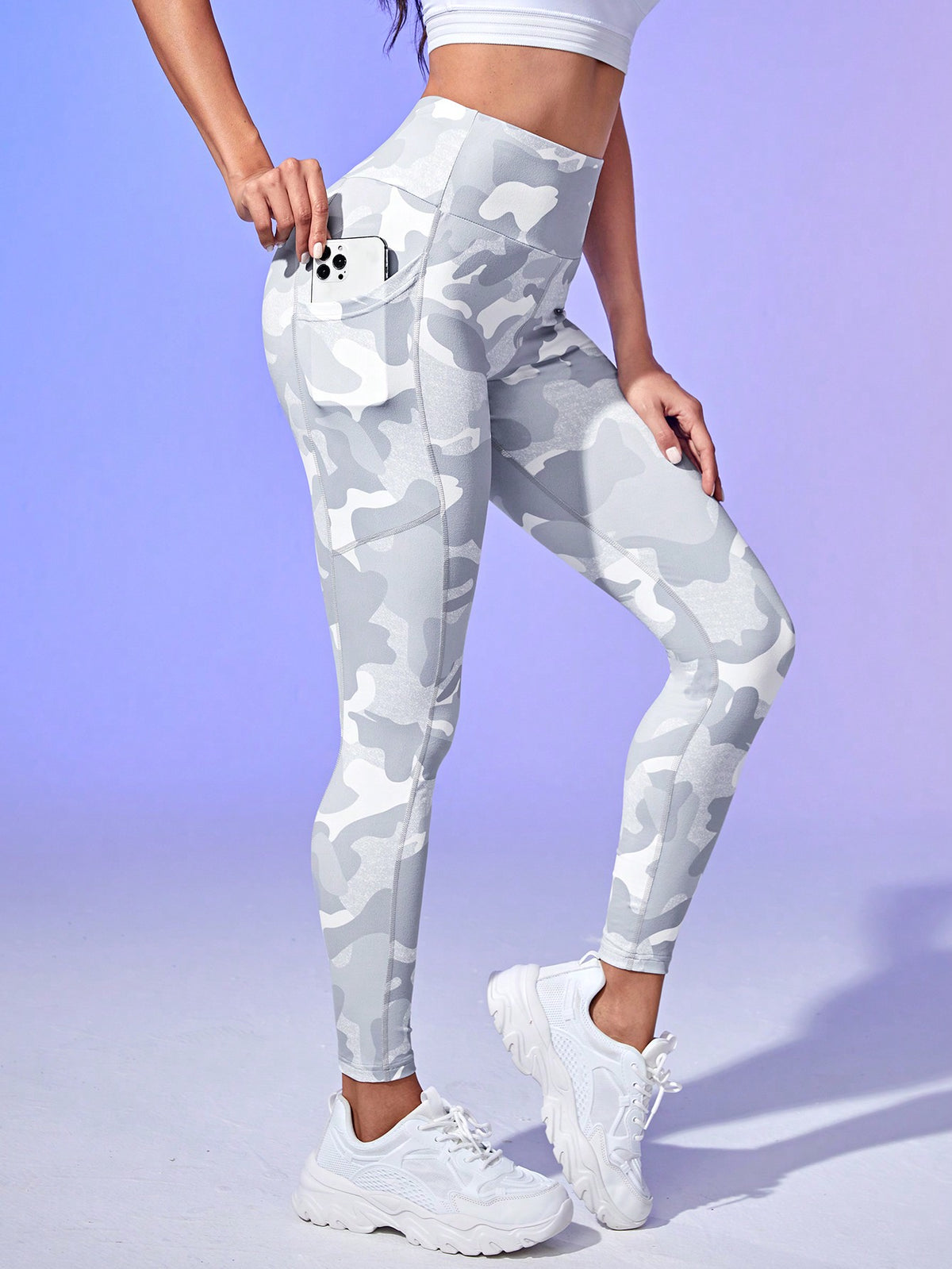 Legging Fitness Estampada Cintura Alta Camuflada