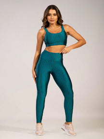 Conjunto Top Suporte Médio E Legging Cintura Alta