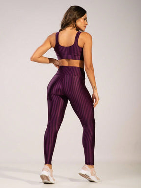 Conjunto Top Suporte Médio E Legging Cintura Alta