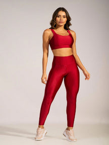Conjunto Top Suporte Médio E Legging Cintura Alta