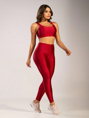 Conjunto Top Suporte Médio E Legging Cintura Alta