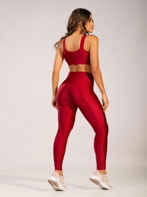 Conjunto Top Suporte Médio E Legging Cintura Alta