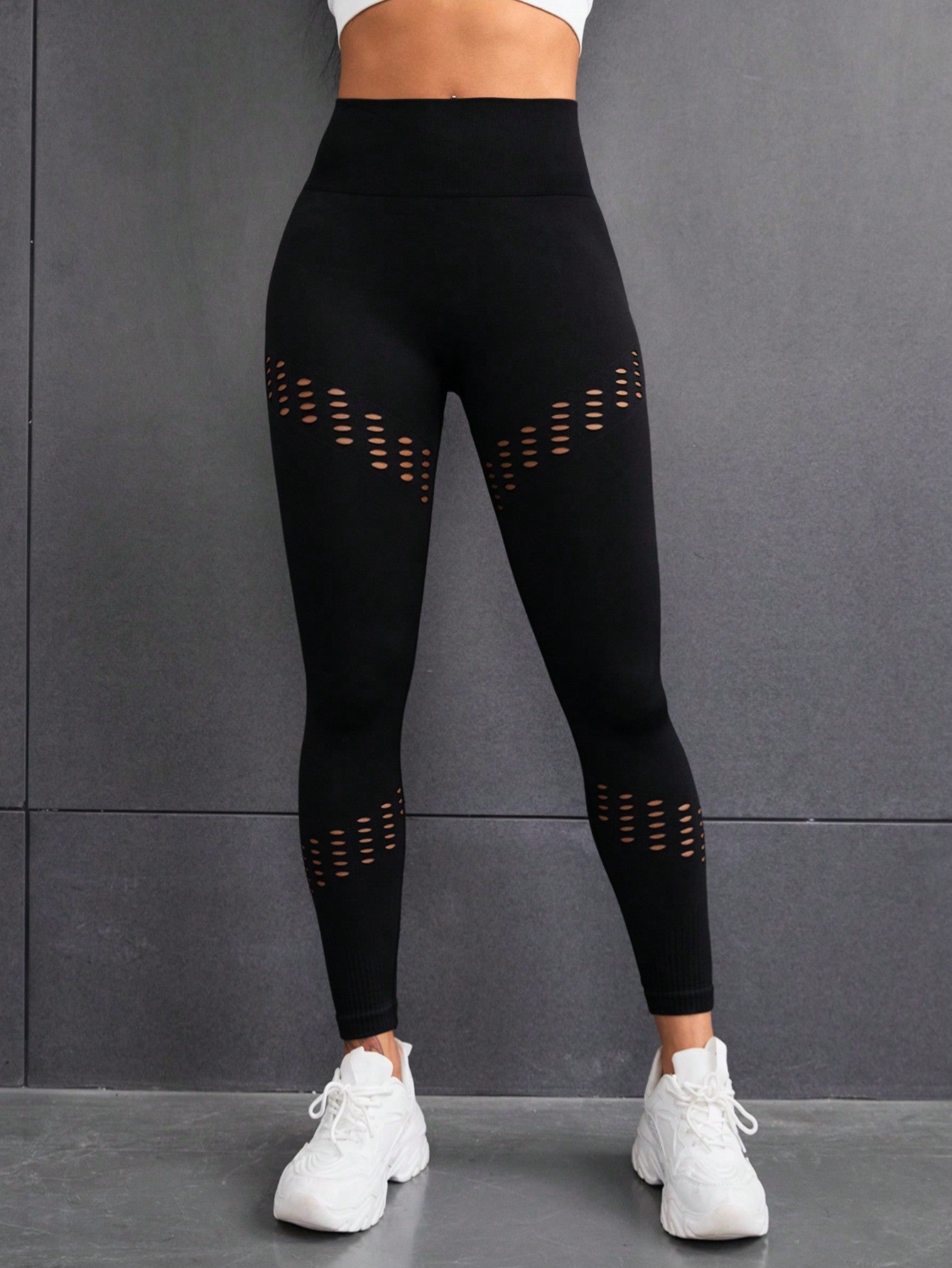 Legging Fitness Sem Costura Recortes Abertos Laterais