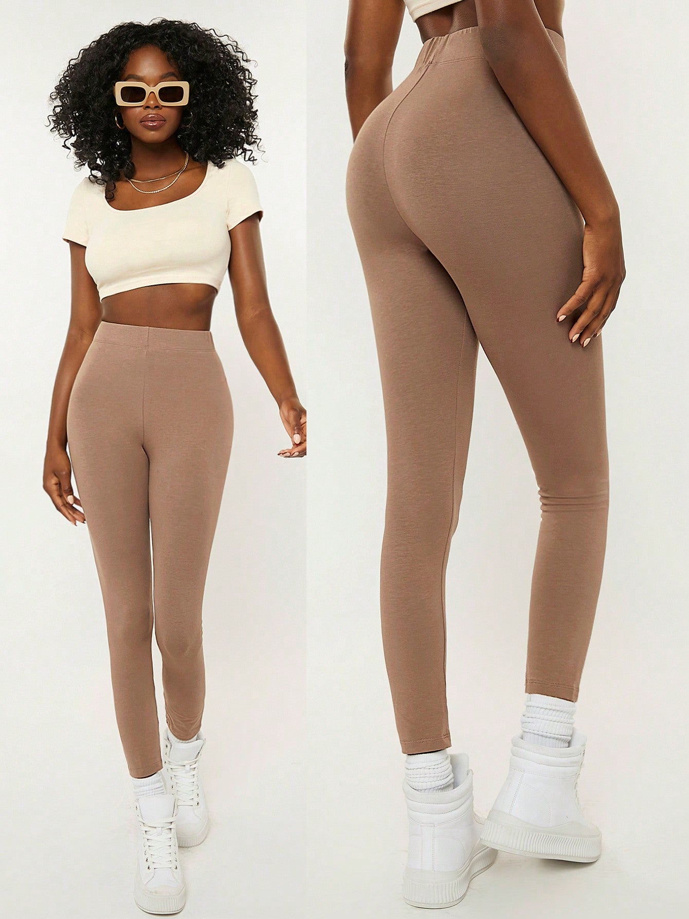 Legging Básica Cintura Alta Modelagem Confortável