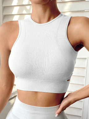 Top Frente Alta Média Sustentação Com Recortes Laterais