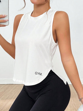 Regata Fitness Longline Com Estampa Gym Estilo Treino