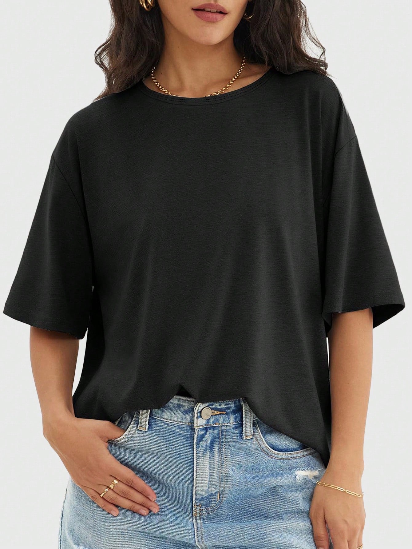 Camisa Fitness Oversized Tecido Leve Estilo Minimalista