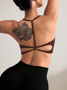 Top Alças Finas Média Sustentação Com Recortes