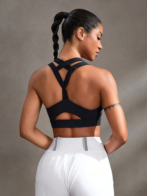 Top Alças Largas Alta Sustentação Com Alças Cruzadas