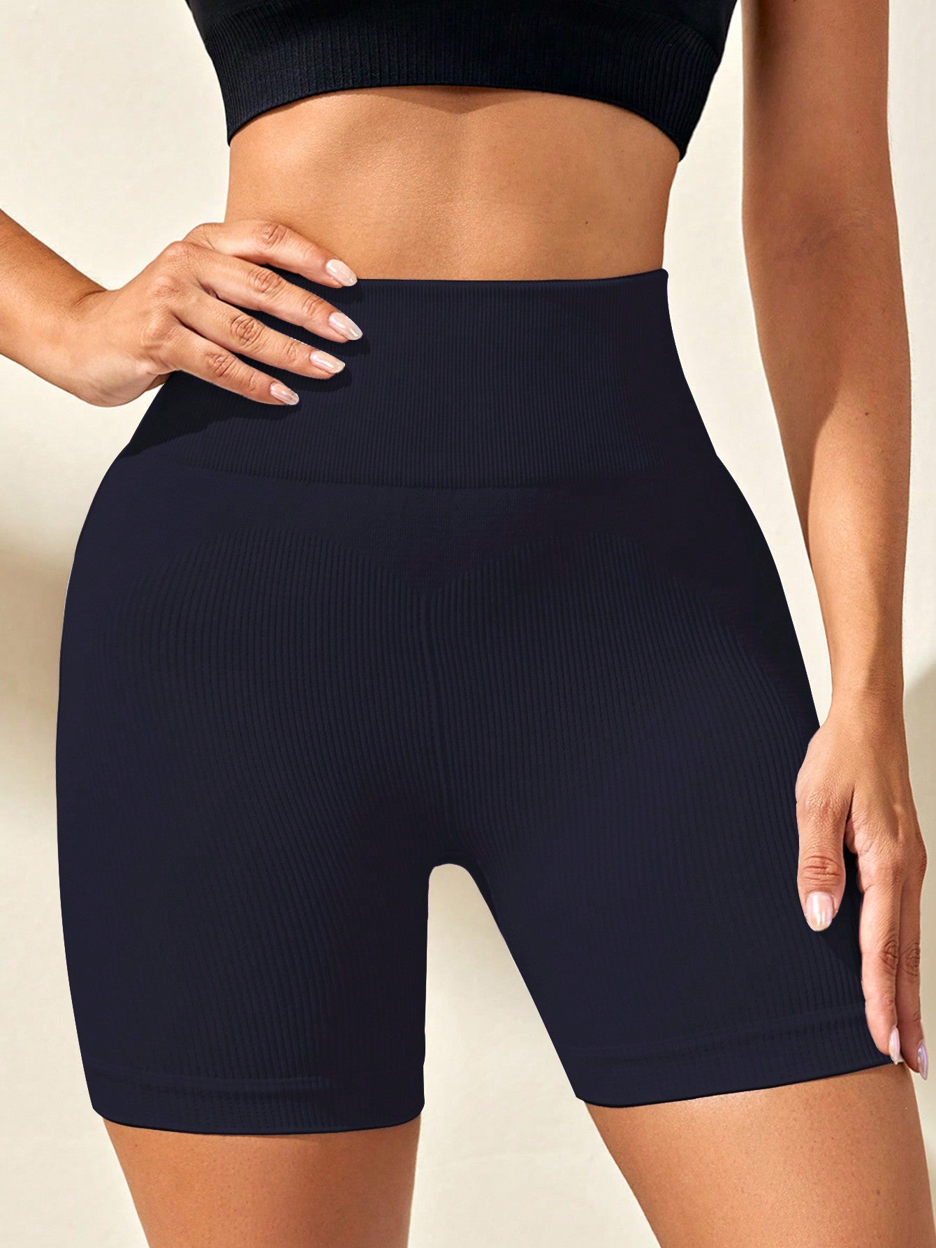 Short Cintura Alta Push Up Texturizado Respirável