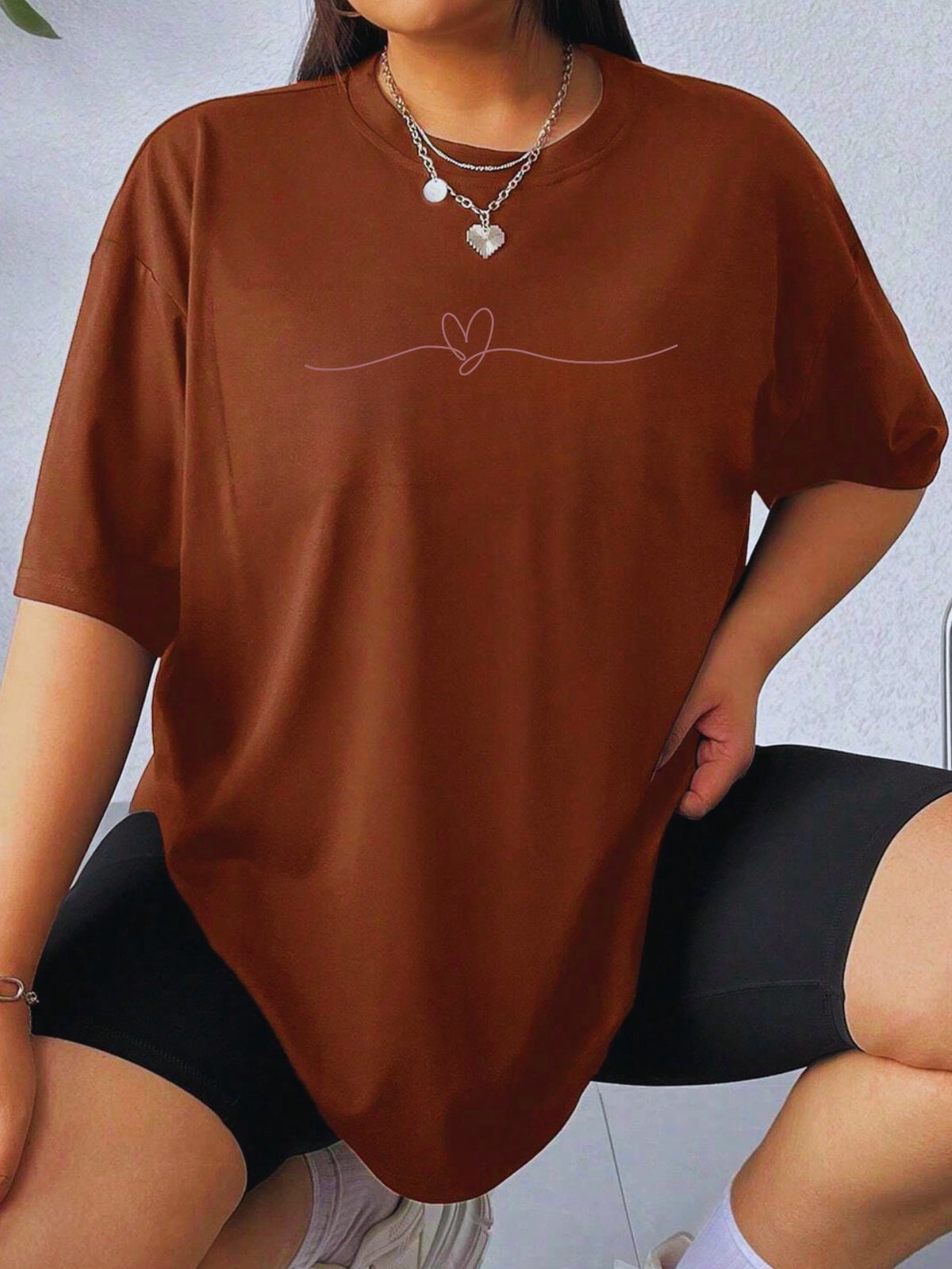 Camisa Fitness Oversized Com Estampa Minimalista