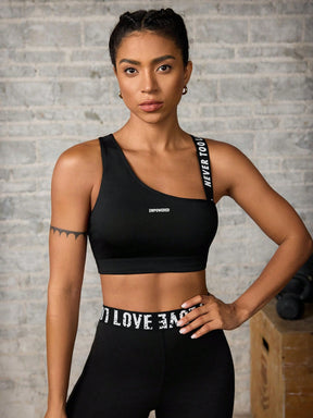 Top One Shoulder Média Sustentação Com Alça Estilizada