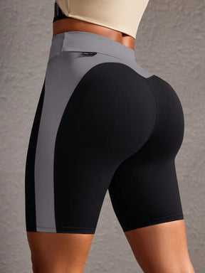 Short Cintura Alta Com Recortes Estilo Performance