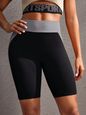 Short Cintura Alta Com Recortes Estilo Performance