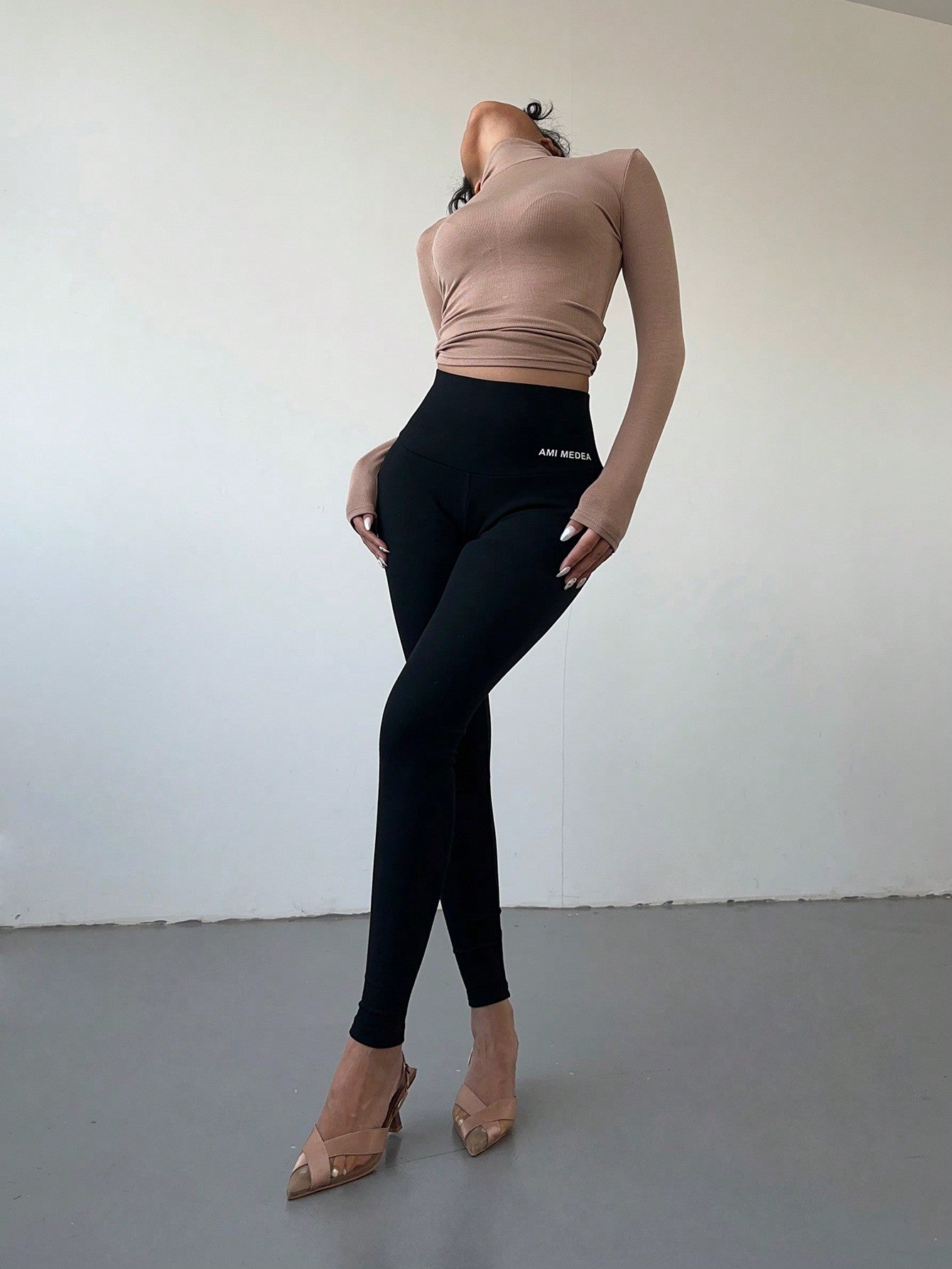 Legging Básica Cintura Alta Estilo Casual Confortável
