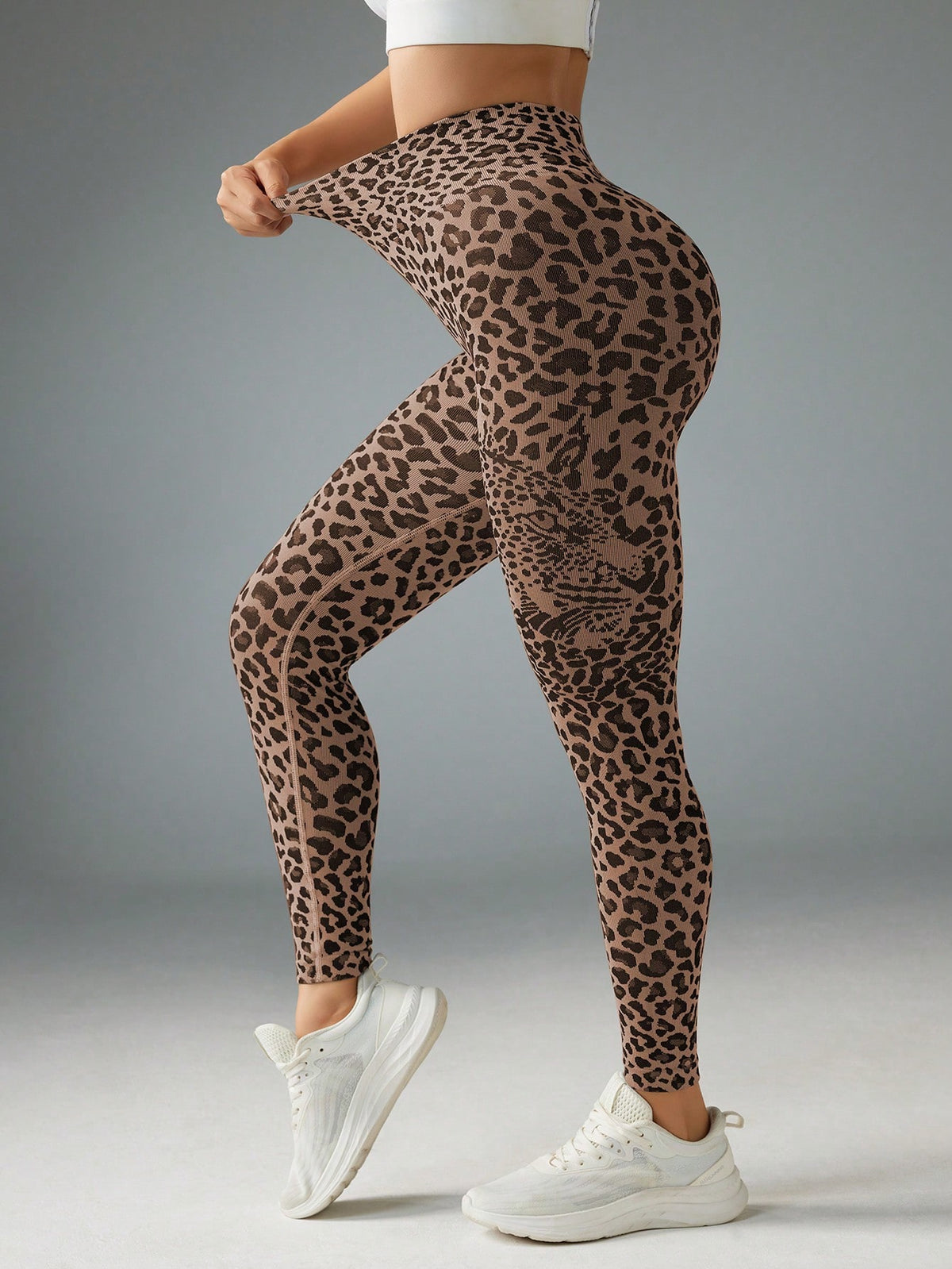 Legging Sem Costura Cintura Alta Animal Print Fitness