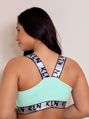 Top Alças Largas Média Sustentação Com Recorte Central