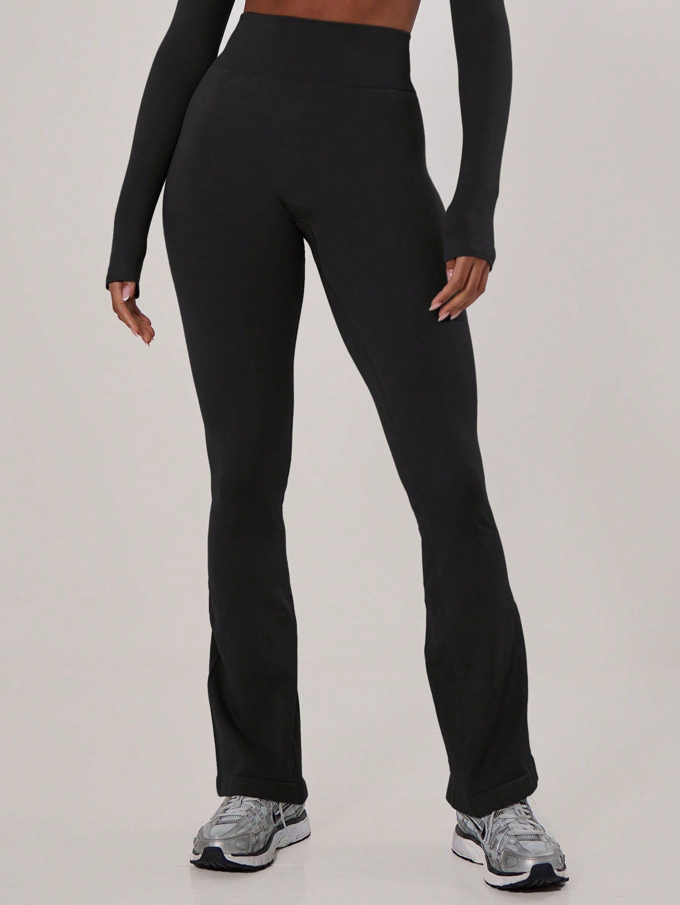 Legging Fitness Cintura Alta Com Barra Flare